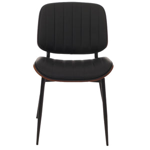 2er-Set Esszimmerstühle Bugholz Kunstleder Öko-Tex walnuss schwarz