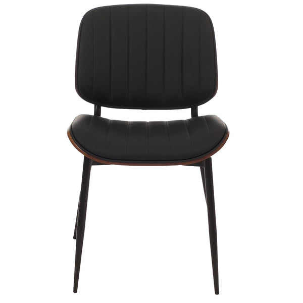 2er-Set Esszimmerstühle Bugholz Kunstleder Öko-Tex walnuss schwarz
