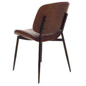 2er-Set Esszimmerstühle Bugholz Kunstleder Walnuss vintage braun