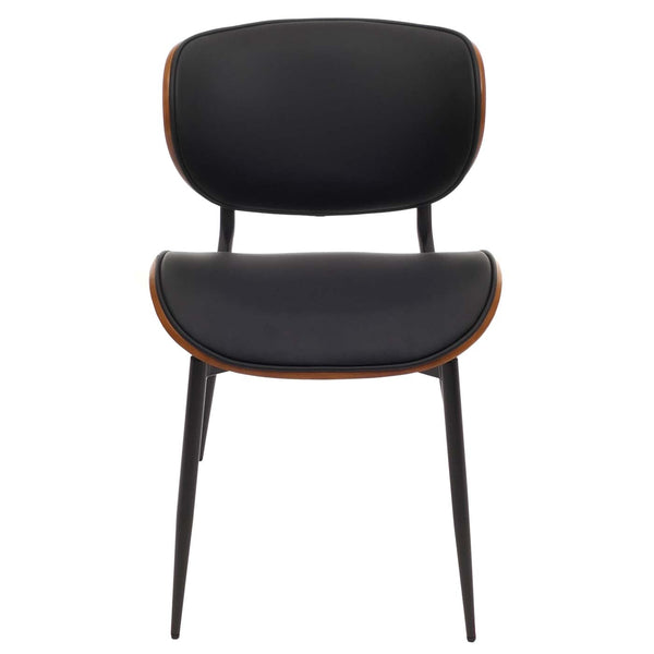 2er-Set Esszimmerstühle Bugholz Kunstleder Öko-Tex Walnuss schwarz