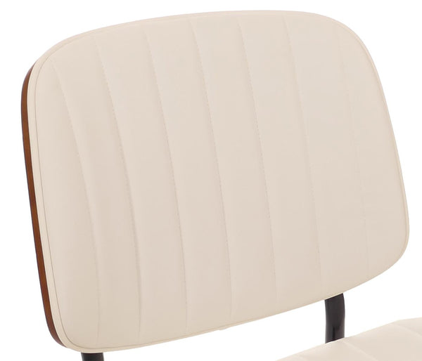 2er-Set Esszimmerstühle Bugholz Kunstleder Walnuss-Optik weiss