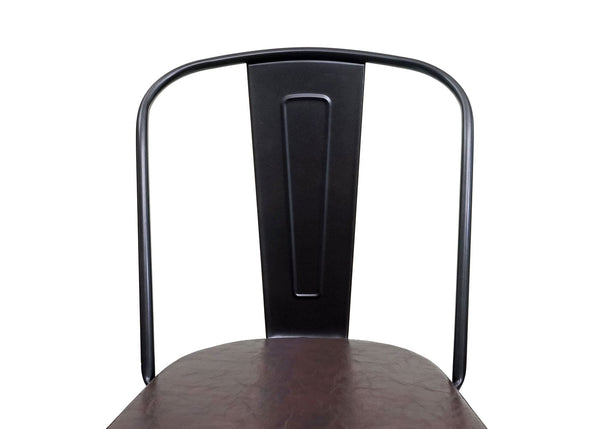 2er-Set Esszimmerstühle Chesterfield Kunstleder Metall schwarz-braun