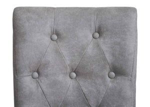2er-Set Esszimmerstühle Chesterfield Stoff helle Beine hellgrau
