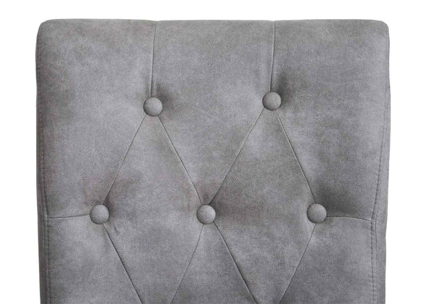 2er-Set Esszimmerstühle Chesterfield Stoff helle Beine hellgrau