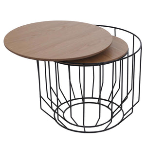 2er-Set Couchtisch Beistelltisch Kaffeetisch Loungetisch Industrial Eiche