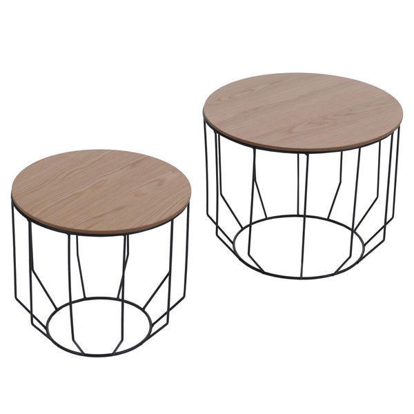 2er-Set Couchtisch Beistelltisch Kaffeetisch Loungetisch Industrial Eiche