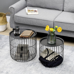 2er-Set Couchtisch Kaffeetisch Skandidesign Schwarz