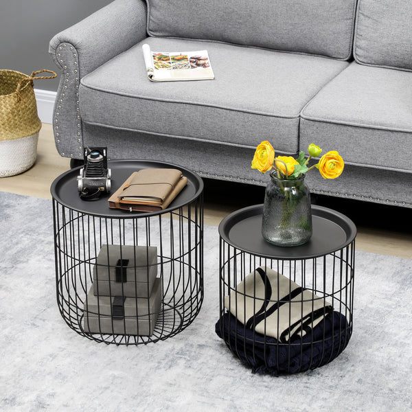 2er-Set Couchtisch Kaffeetisch Skandidesign Schwarz