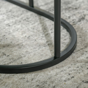 2er Set Couchtisch Satztisch Rund und Oval schwarz