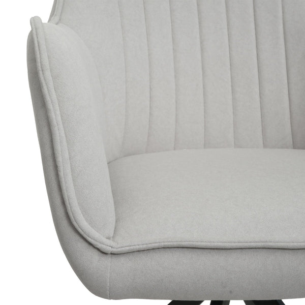 2er-Set drehbare Esszimmerstühle mit Armlehnen Stoff creme-beige