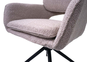 2er-Set Esszimmerstühle drehbar Bouclé Öko-Tex beige