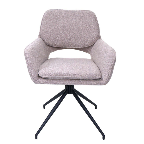 2er-Set Esszimmerstühle drehbar Bouclé Öko-Tex beige