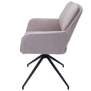 2er-Set Esszimmerstühle drehbar Bouclé Öko-Tex beige