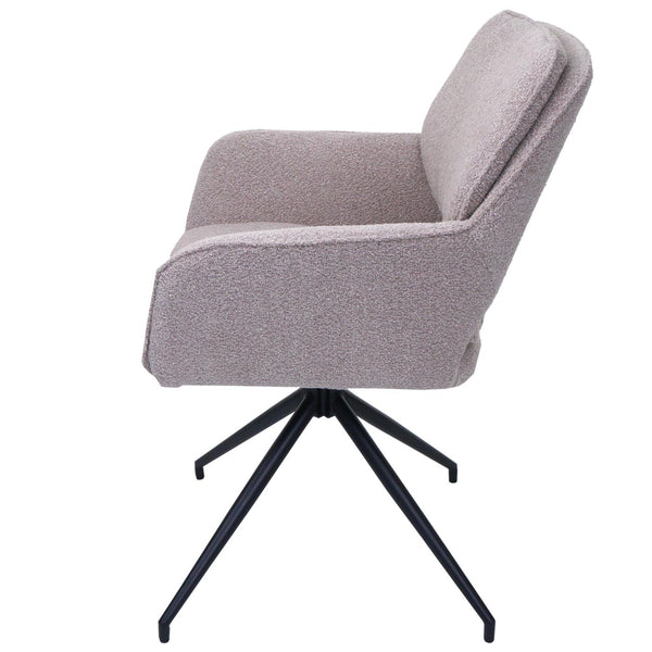 2er-Set Esszimmerstühle drehbar Bouclé Öko-Tex beige