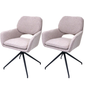 2er-Set Esszimmerstühle drehbar Bouclé Öko-Tex beige