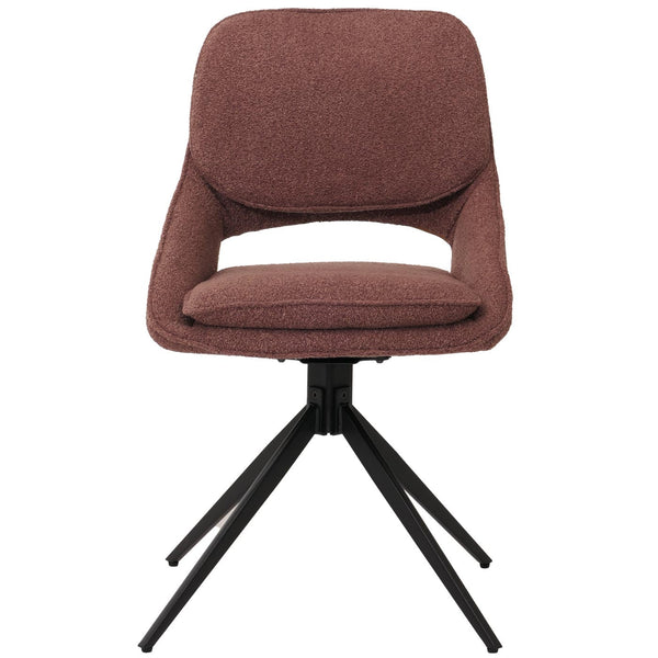 2er-Set drehbare Esszimmerstühle Bouclé Öko-Tex braun