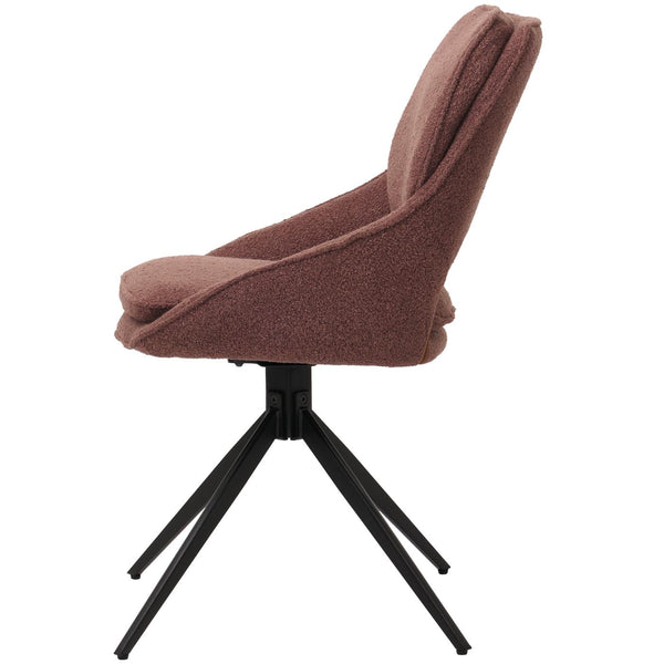 2er-Set drehbare Esszimmerstühle Bouclé Öko-Tex braun