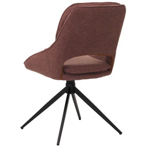 2er-Set drehbare Esszimmerstühle Bouclé Öko-Tex braun