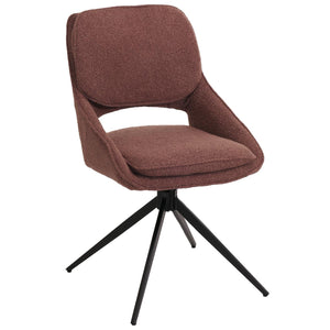 2er-Set drehbare Esszimmerstühle Bouclé Öko-Tex braun