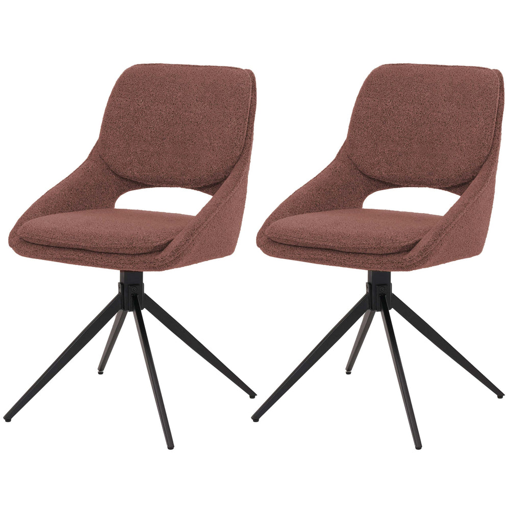 2er-Set drehbare Esszimmerstühle Bouclé Öko-Tex braun