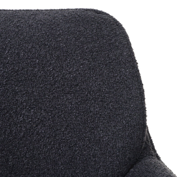 2er-Set Esszimmerstühle drehbar Bouclé Öko-Tex dunkelgrau