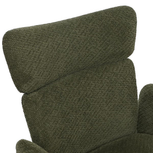 2er-Set drehbare Esszimmerstühle Bouclé Öko-Tex Holz-Optik grün