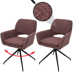 2er-Set drehbare Esszimmerstühle Bouclé Öko-Tex hellbraun