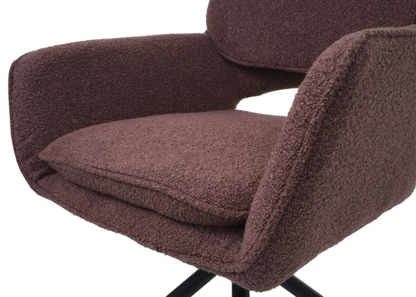 2er-Set drehbare Esszimmerstühle Bouclé Öko-Tex hellbraun