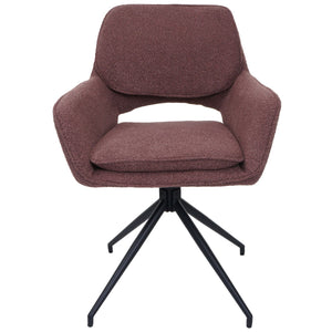 2er-Set drehbare Esszimmerstühle Bouclé Öko-Tex hellbraun