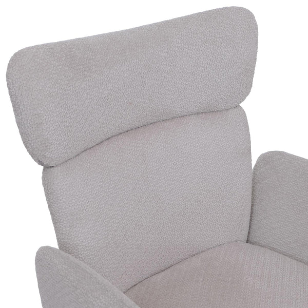 2er-Set Esszimmerstühle drehbar Bouclé Öko-Tex hellgrau