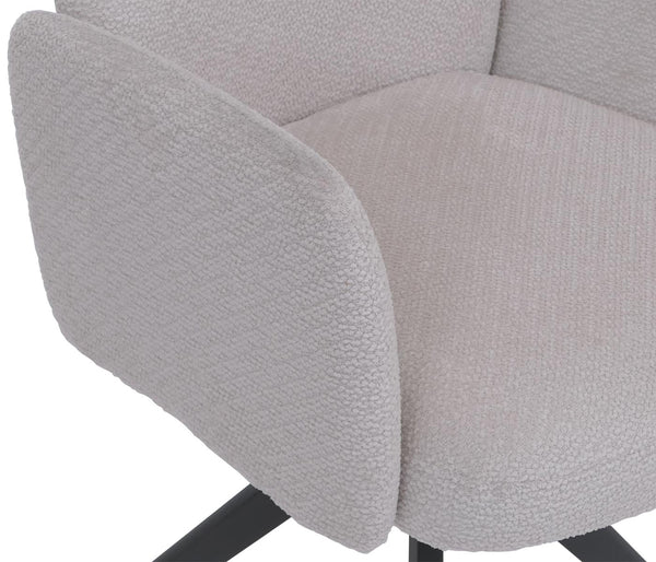 2er-Set Esszimmerstühle drehbar Bouclé Öko-Tex hellgrau