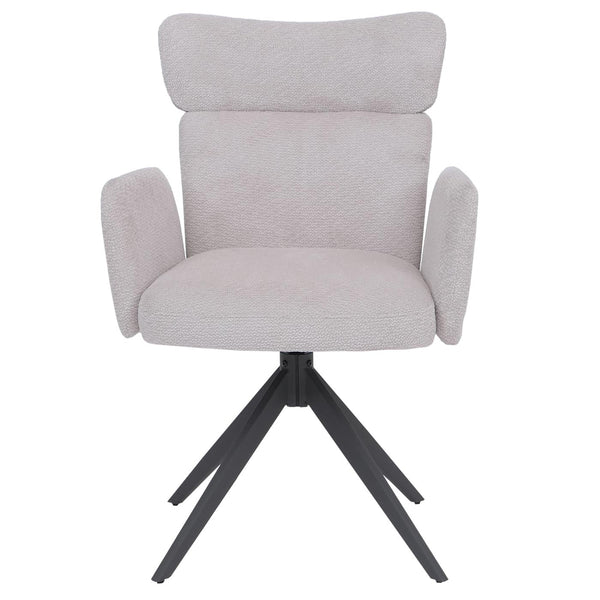 2er-Set Esszimmerstühle drehbar Bouclé Öko-Tex hellgrau