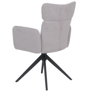 2er-Set Esszimmerstühle drehbar Bouclé Öko-Tex hellgrau