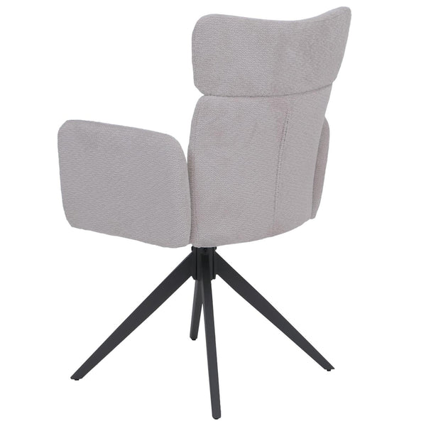 2er-Set Esszimmerstühle drehbar Bouclé Öko-Tex hellgrau