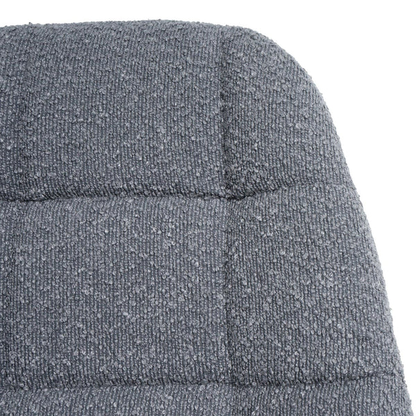 2er-Set Esszimmerstühle Drehbar Bouclé mit Stahlgestell dunkelgrau