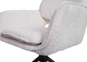 2er-Set drehbare Esszimmerstühle Chenille Öko-Tex creme
