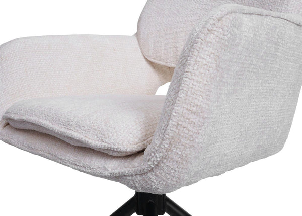 2er-Set drehbare Esszimmerstühle Chenille Öko-Tex creme