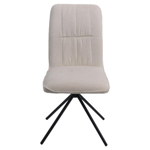 2er-Set drehbare Esszimmerstühle Chenille Öko-Tex creme