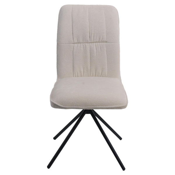 2er-Set drehbare Esszimmerstühle Chenille Öko-Tex creme