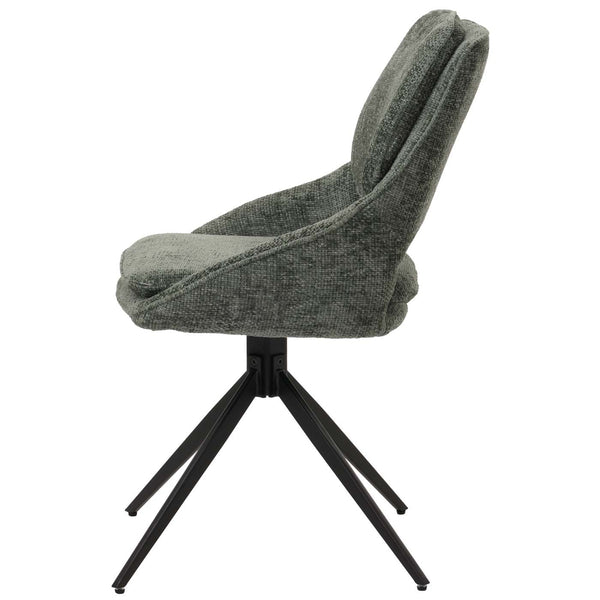 2er-Set drehbare Esszimmerstühle Chenille Öko-Tex grün