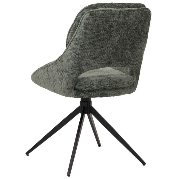 2er-Set drehbare Esszimmerstühle Chenille Öko-Tex grün