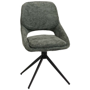 2er-Set drehbare Esszimmerstühle Chenille Öko-Tex grün