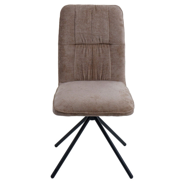 2er-Set Esszimmerstühle drehbar Chenille Öko-Tex hellbraun