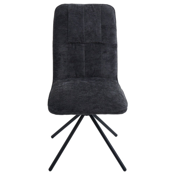 2er-Set Esszimmerstühle drehbar Stoff Chenille Öko-Tex dunkelgrau