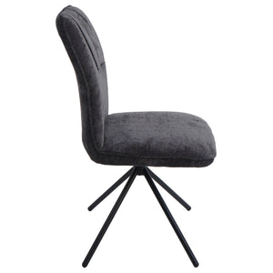 2er-Set Esszimmerstühle drehbar Stoff Chenille Öko-Tex dunkelgrau