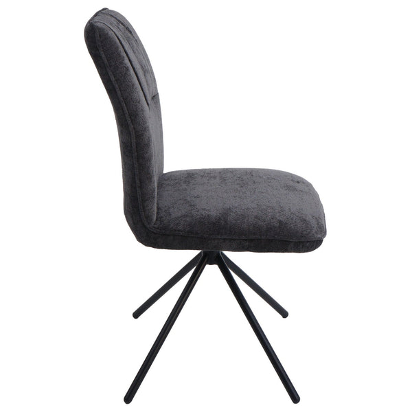 2er-Set Esszimmerstühle drehbar Stoff Chenille Öko-Tex dunkelgrau