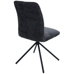 2er-Set Esszimmerstühle drehbar Stoff Chenille Öko-Tex dunkelgrau