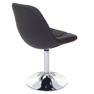 2er-Set Drehbare Esszimmerstühle Kunstleder Chrom braun