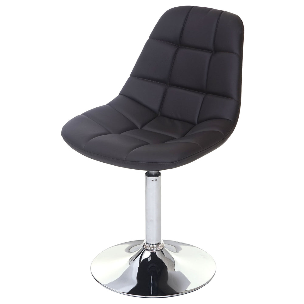 2er-Set Drehbare Esszimmerstühle Kunstleder Chrom braun