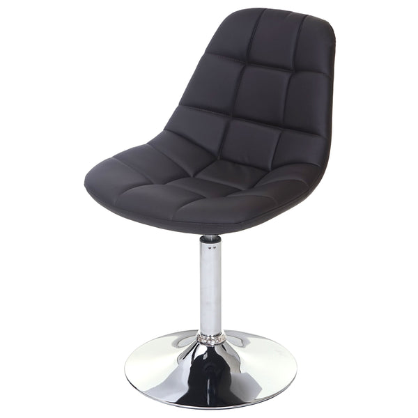2er-Set Drehbare Esszimmerstühle Kunstleder Chrom braun